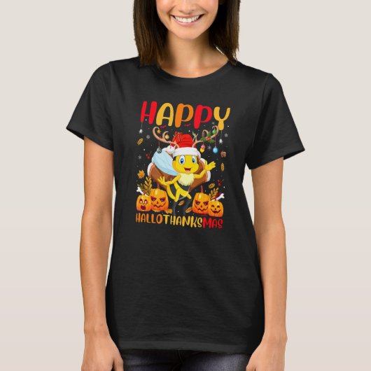 ビーハッピー ビーハローサンクスマス Tシャツ (正面)