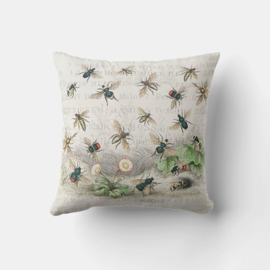 ビーハニーワーカークイーンビーズアンティーク アウトドアクッション (裏面)