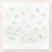 ビーハニーワーカークイーンビーズアンティーク ガラスコースター (裏面)