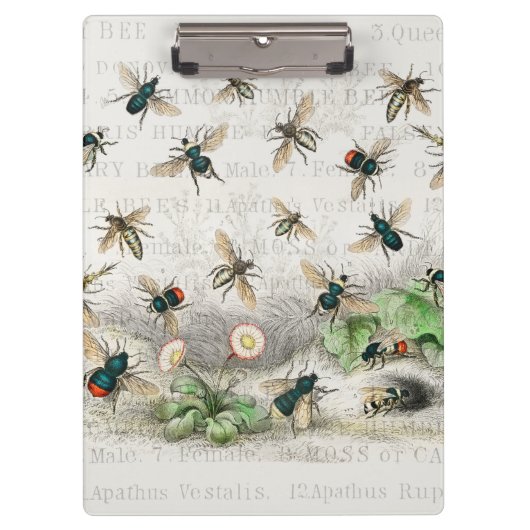 ビーハニーワーカークイーンビーズアンティーク クリップボード (正面)