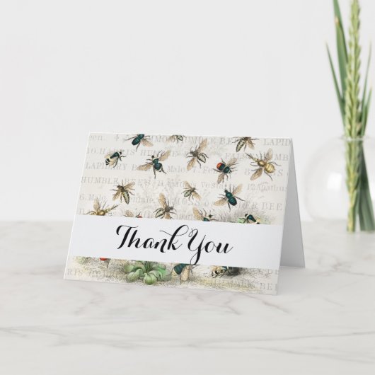 ビーハニーワーカークイーンビーズアンティーク サンキューカード (正面)