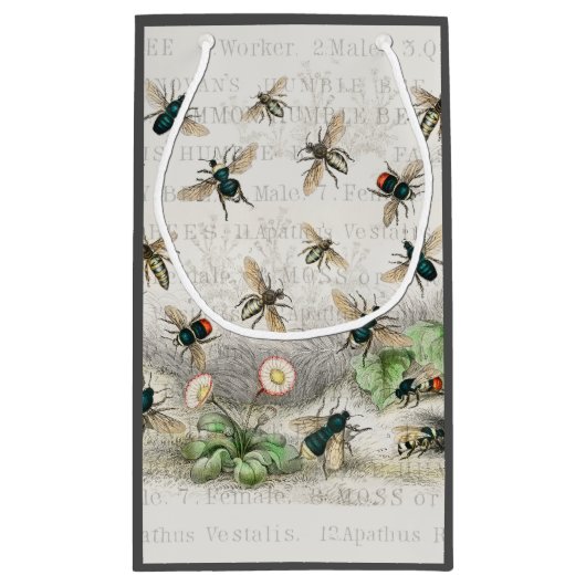 ビーハニーワーカークイーンビーズアンティーク スモールペーパーバッグ (裏面)