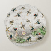 ビーハニーワーカークイーンビーズアンティーク ラウンドクッション (裏面)