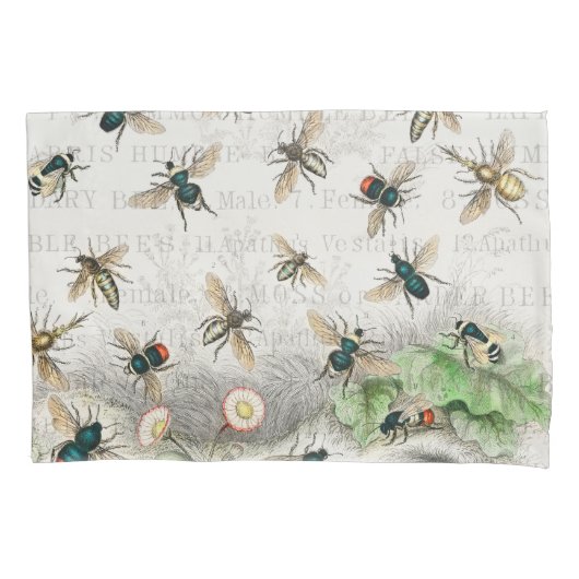 ビーハニーワーカークイーンビーズアンティーク 枕カバー (正面)