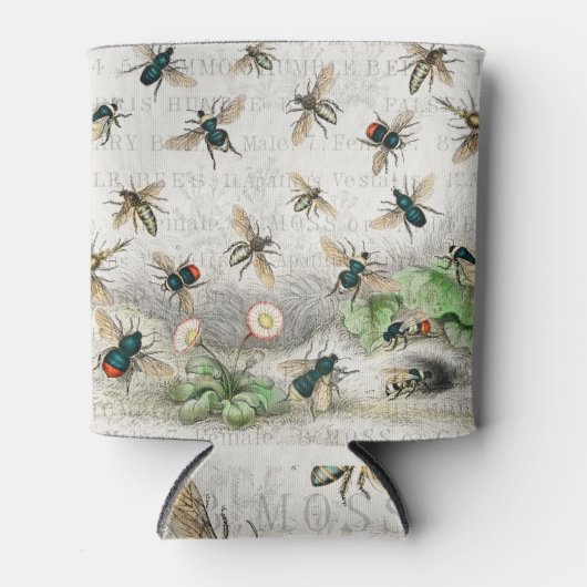 ビーハニーワーカークイーンビーズアンティーク 缶クーラー (正面)