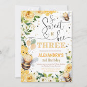 ビーハニー三誕生日招待ビーハニーパート 招待状 (正面)