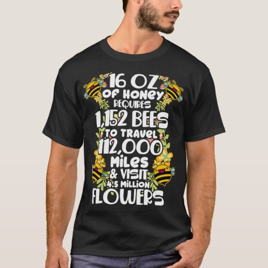 ビーハニー統計 養蜂家 ハニカム Tシャツ (正面)