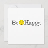 ビーハピータイポグラフィスマイル顔絵文字 ノートカード (正面)