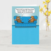 ビーバおもしろいーが記念日を取得し忙しない カード (黄色い花)