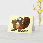 ビーバおもしろいー カード (黄色い花)