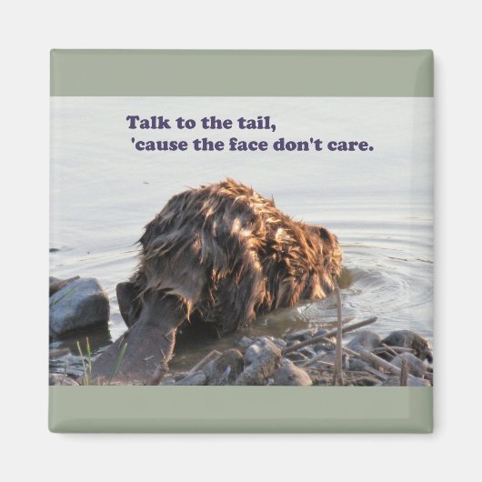 ビーバおもしろいー マグネット (正面)