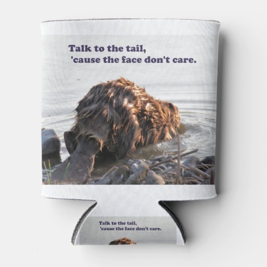 ビーバおもしろいー 缶クーラー (正面)