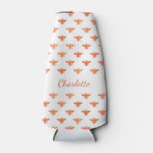 ビーバラ金ゴールドホワイトモノグラム文字 ボトルクーラー (正面)