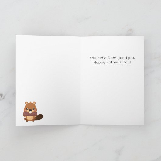 ビーバーおもしろいアニマルプンファーザーズデイカード カード (内部)