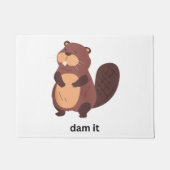 ビーバーおもしろいダムそれがビーバーユーモアかわいい動物の墓 ドアマット (正面)