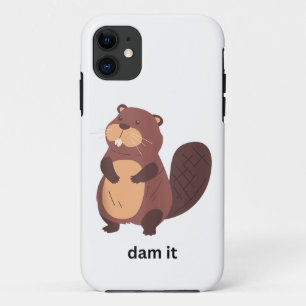 ビーバーおもしろいダムそれがビーバーユーモアかわいい動物の墓 iPhone 11 ケース