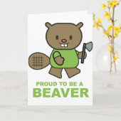 ビーバーがあること誇りを持った カード (黄色い花)