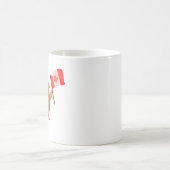 ビーバーがカナダ国旗ビールラグラン野球を掲げる  コーヒーマグカップ (中央)