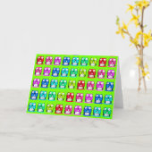 ビーバーがハッピーバースデー漫画を掲載 カード (黄色い花)