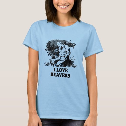 ビーバーが大好きです Tシャツ (正面)