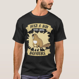 ビーバーが大好きな少年 Tシャツ