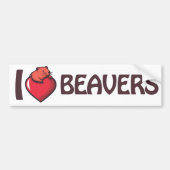 ビーバーが大好き バンパーステッカー (正面)