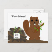 ビーバーとダム – 引っ越しました 案内ポストカード (正面/裏面)