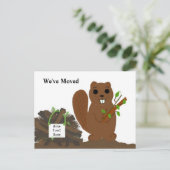 ビーバーとダム – 引っ越しました 案内ポストカード (スタンド正面)