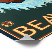 ビーバーと山フードシーンヴィンテージトラベル ポスター (角)