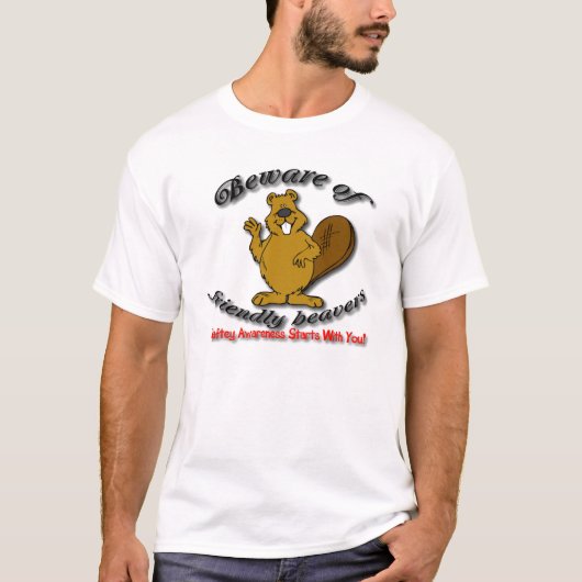 ビーバーにフレンドリー用心 Tシャツ (正面)