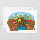 ビーバーのクリスマス シーズンポストカード (正面/裏面)