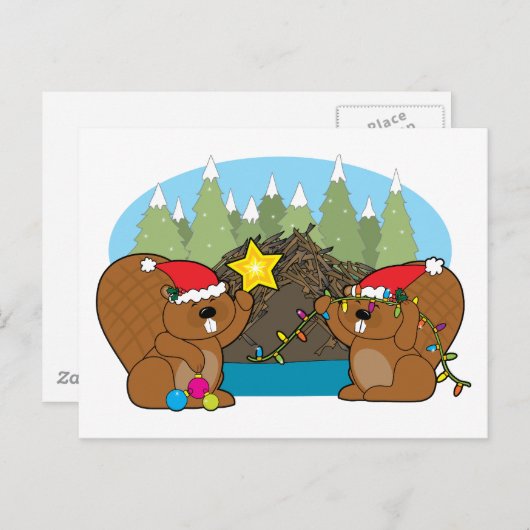ビーバーのクリスマス シーズンポストカード (正面/裏面)
