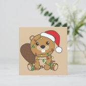 ビーバーのクリスマス　冬の動物たち　ビーバーからの招待状 招待状 (スタンド正面)