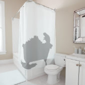 ビーバーのダム風呂場のシャワー シルエット シャドウ 面白 シャワーカーテン (インサイチュ)