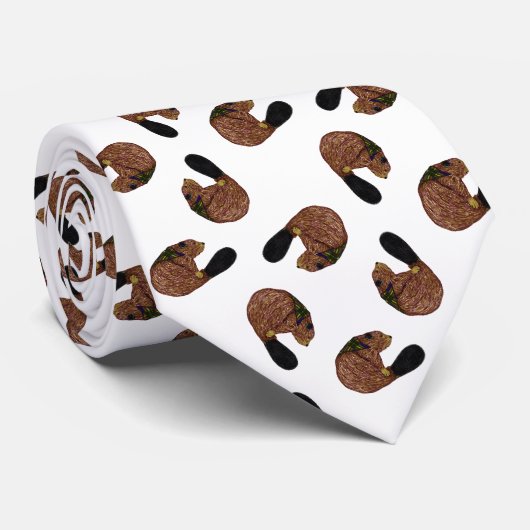 ビーバーのトスのタイ ネクタイ (ロール)