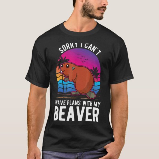 ビーバーの予定が入らない Tシャツ (正面)