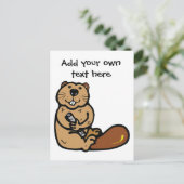 ビーバーの日のための国際的漫画のビーバー ポストカード (スタンド正面)