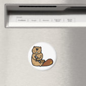 ビーバーの日のための国際的漫画のビーバー マグネット (インサイチュ (食洗機))