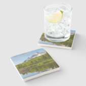 ビーバーの池に映る山頂 ストーンコースター (横)