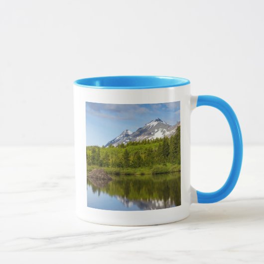 ビーバーの池に映る山頂 マグカップ (右)