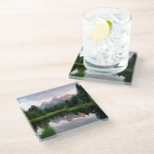 ビーバーの池上のTetonの壮大な反射 ガラスコースター (アングル)