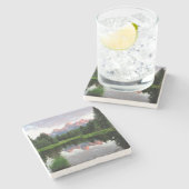 ビーバーの池上のTetonの壮大な反射 ストーンコースター (横)