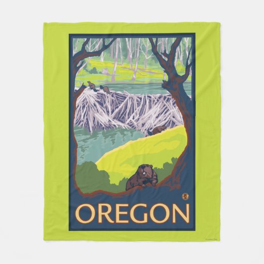 ビーバーの系列 フリースブランケット (正面)