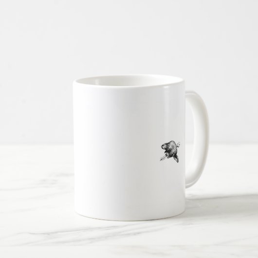 ビーバーの線画のロゴ コーヒーマグカップ (正面右)