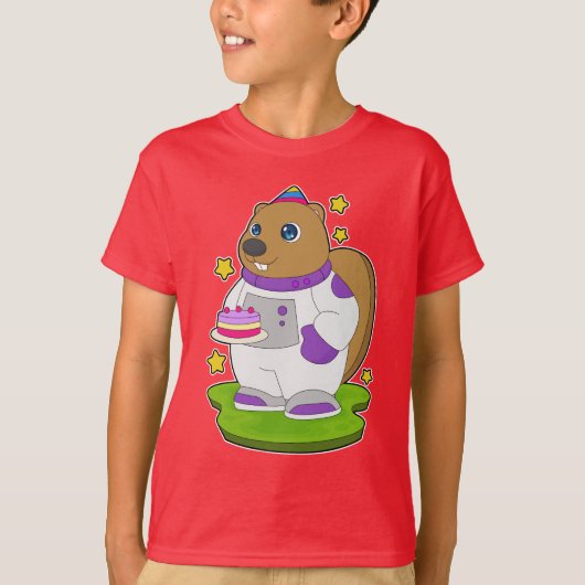 ビーバーの誕生日宇宙飛行士 Tシャツ (正面)