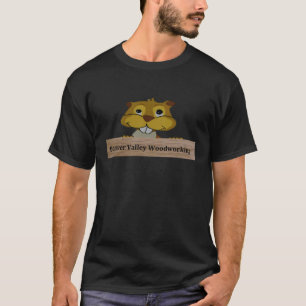 ビーバーの谷の木工業のロゴの基本的な暗いTシャツ Tシャツ
