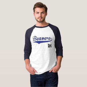 ビーバーの野球のグラフィック Tシャツ