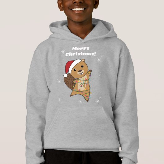 ビーバーの陽気なクリスマス冬の動物ビーバー (正面)