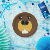 ビーバーの顔 ペーパープレート (パーティー)