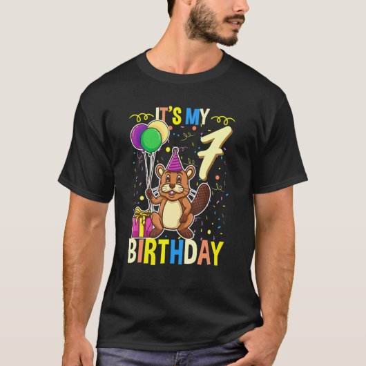 ビーバーの7歳の誕生日だ Tシャツ (正面)